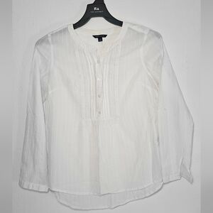 Tommy Hilfiger Blouse Women's top Medium Office cotton Spring White size M